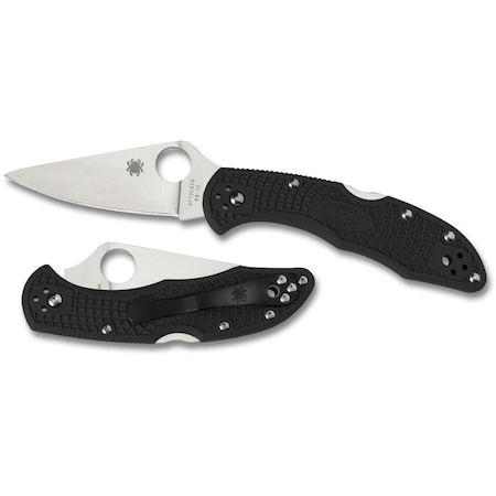 Spyderco 2024 Spyderco Delica 4 Lightweight Black Flat Ground Plain SPY-C11FPBK